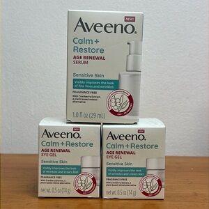 Aveeno Calm + Restore Age Renewal Facial Bundle